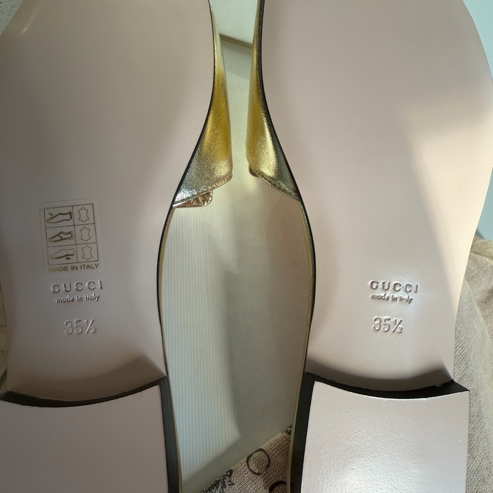 Gucci Gold Sandals Crystal  Embellishments - Picture 3 of 4